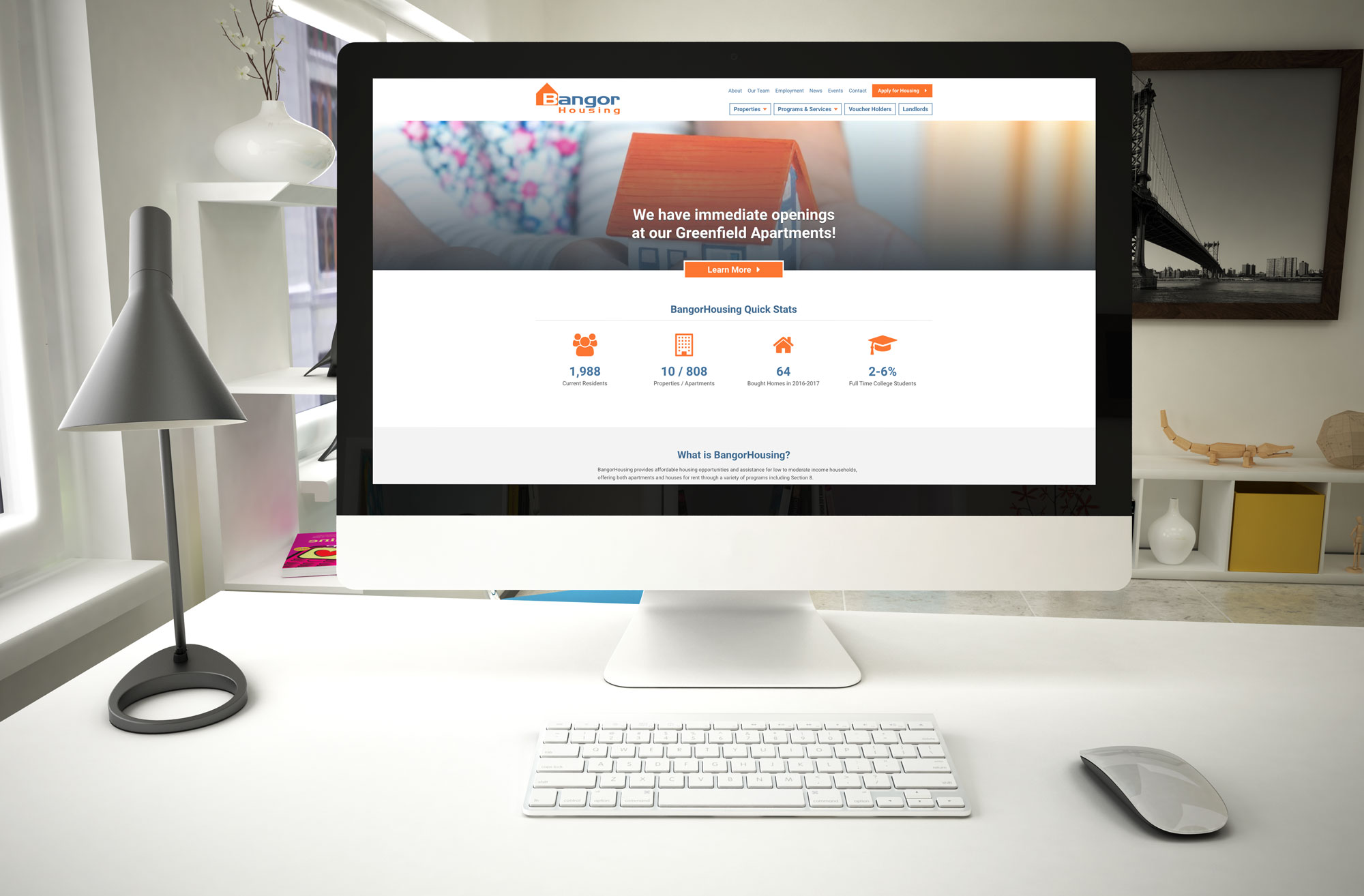 Bangor Housing's website is mobile responsive.