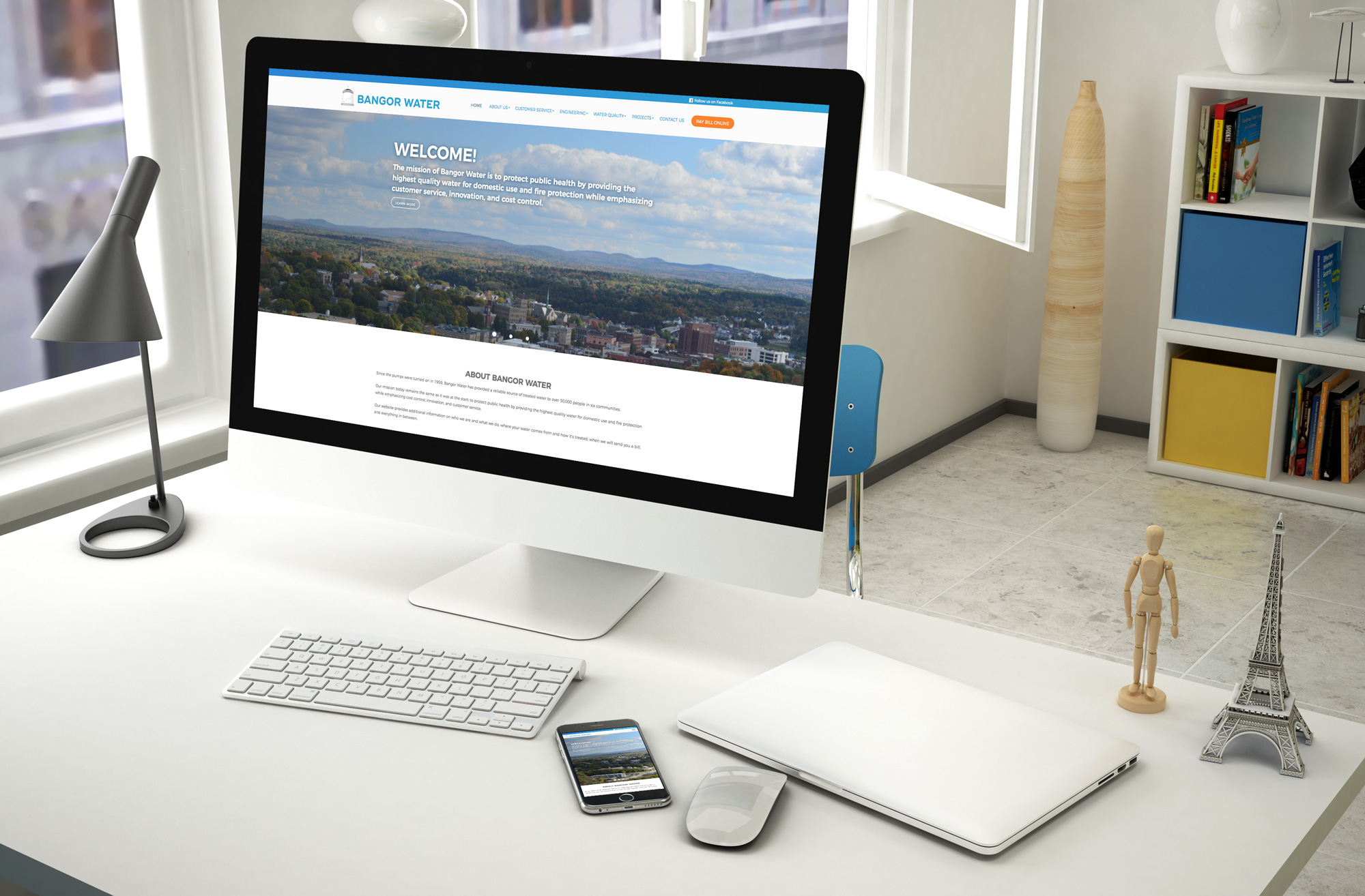 Bangor Water's website is mobile responsive.