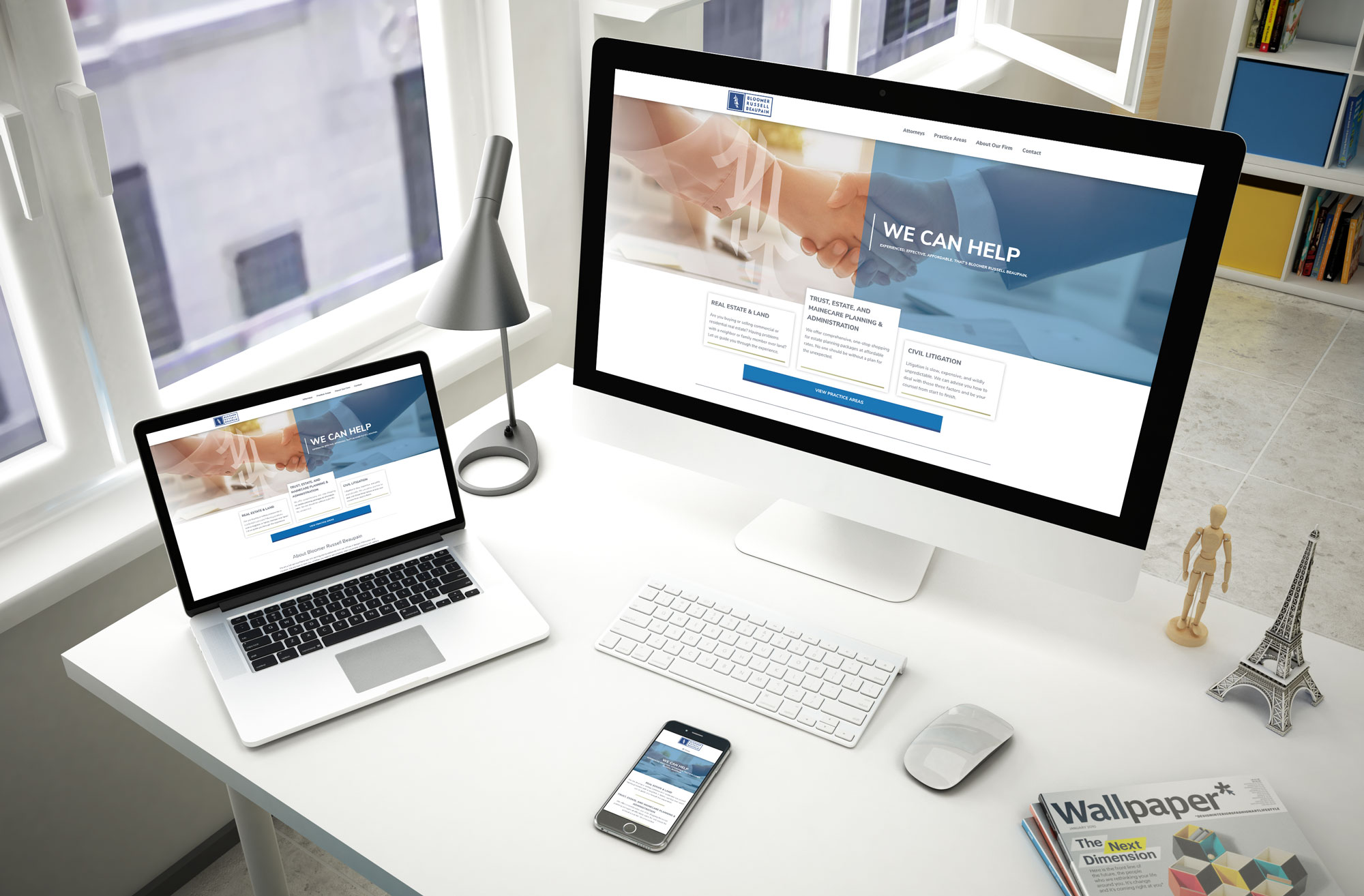 Bloomer Russell Beaupain's website is mobile responsive.